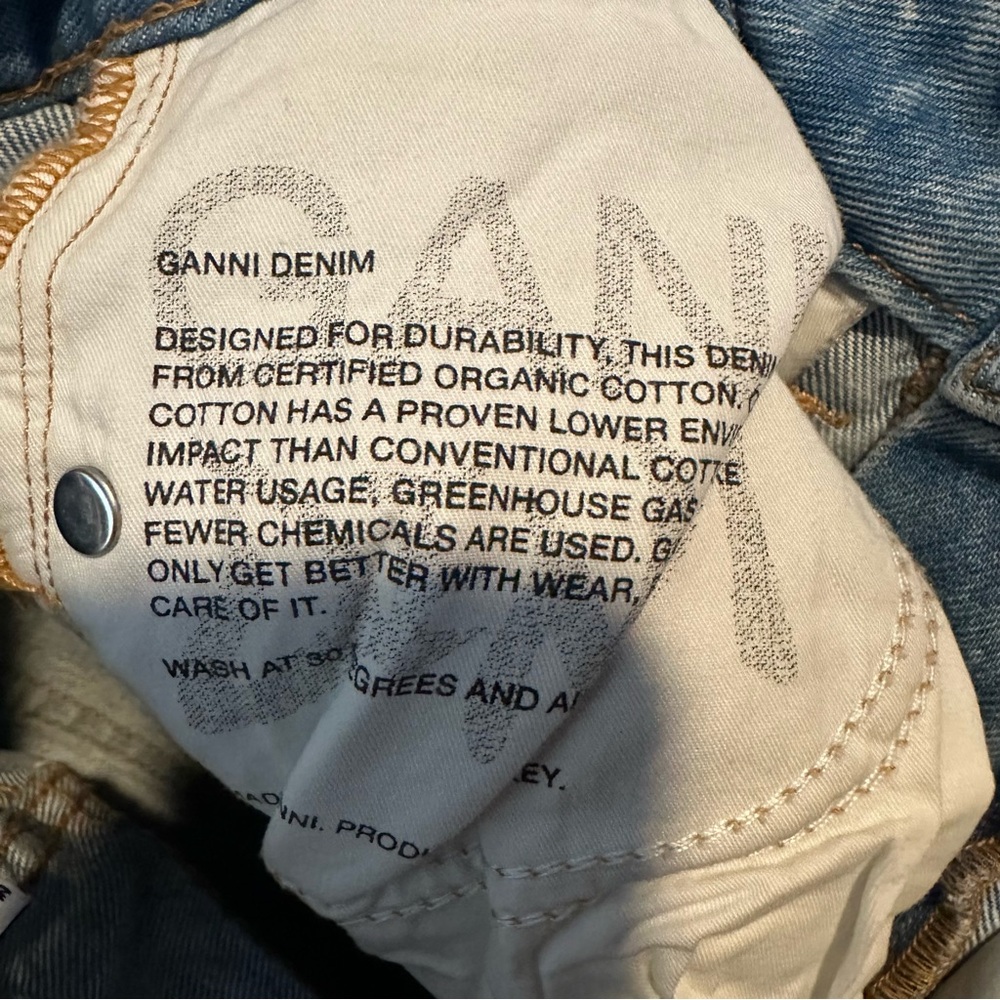 Ganni Blue Acid Wash Betzy Flare Jeans - Picture 8 of 16